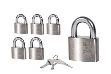 Hänglås med lika låsning för dig som behöver flera lås och vill kunna använda samma nyckel till alla lås. 
Hänglås RF 360 Rostfritt där 3 nycklar medföljer.